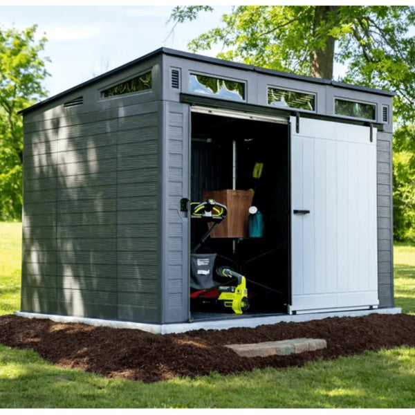 Suncast Modernist 10 ft. x 7 ft. Barn Door Resin Storage Shed
