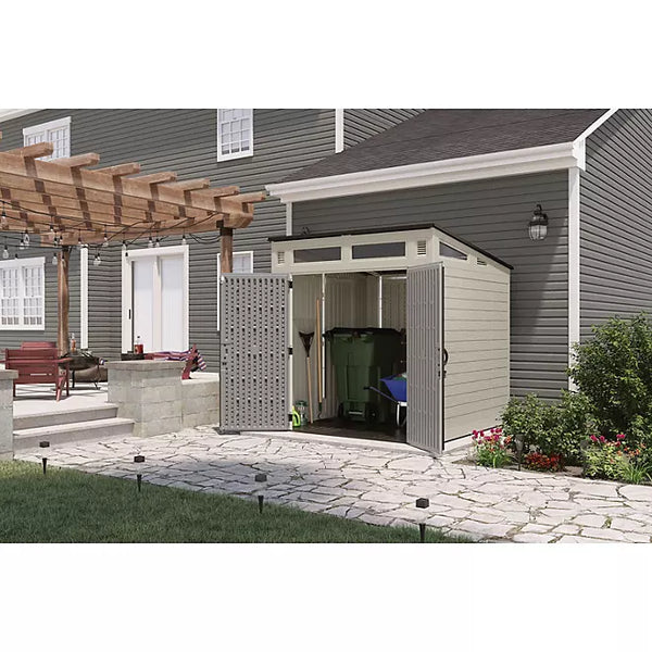 Suncast Modernist 7 x 7 ft. Resin Outdoor Storage Shed, Model BMS7780