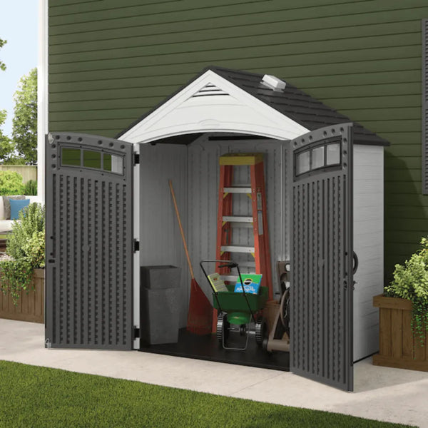 Suncast Vista 7 ft. x 4 ft. Resin Outdoor Storage Shed with Floor