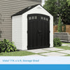 Suncast Vista 7 ft. x 4 ft. Resin Standard Modern Storage Shed with Floor Kit