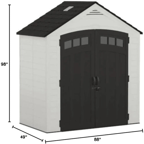Suncast Vista 7 ft. x 4 ft. Resin Standard Modern Storage Shed with Floor Kit