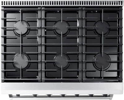 Thor Kitchen LRG3601U 36-Inch Professional Freestanding Gas Range with Convection Oven, Stainless Steel