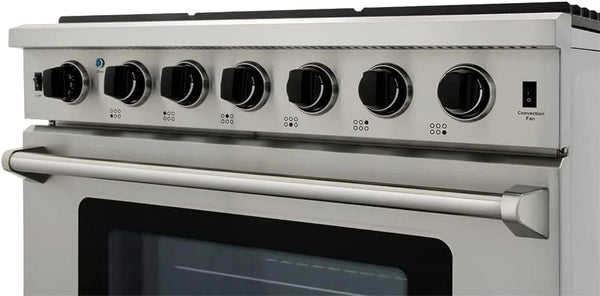Thor Kitchen LRG3601U 36-Inch Professional Freestanding Gas Range with Convection Oven, Stainless Steel