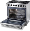 Thor Kitchen LRG3601U 36-Inch Professional Freestanding Gas Range with Convection Oven, Stainless Steel