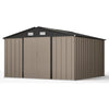 VEIKOUS 10 ft. x 10 ft. Outdoor Metal Storage Shed with Lockable Door and Vents, Gray
