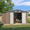 VEIKOUS 10 ft. x 10 ft. Outdoor Metal Storage Shed with Lockable Door and Vents, Gray