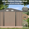 VEIKOUS 10 ft. x 10 ft. Outdoor Metal Storage Shed with Lockable Door and Vents, Gray