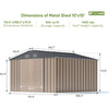 VEIKOUS 10 ft. x 10 ft. Outdoor Metal Storage Shed with Lockable Door and Vents, Gray