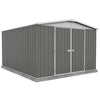 Veikous 10 ft. x 12 ft. Outdoor Metal Storage Shed with Lockable Door and Vents, Gray