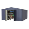 Veikous 10 ft. x 12 ft. Outdoor Metal Storage Shed with Lockable Door and Vents, Gray