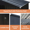 Veikous 10 ft. x 12 ft. Outdoor Metal Storage Shed with Lockable Door and Vents, Gray