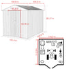 Veikous 10 ft. x 12 ft. Outdoor Metal Storage Shed with Lockable Door and Vents, Gray
