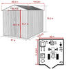 Veikous 8 x 12 Foot Outdoor Storage Shed with Lockable Door and Vents