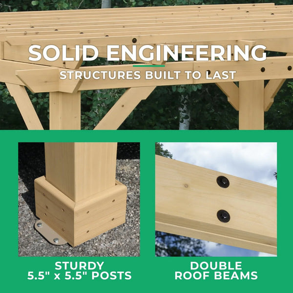 Yardistry 10×12 ft Cedar Meridian Pergola