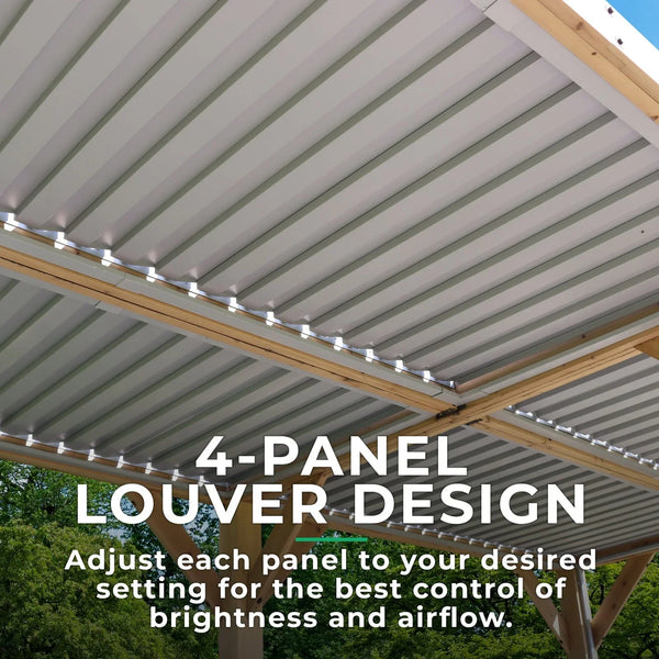 Yardistry 10×20 ft Natural Cedar Wooden Louvered Pergola