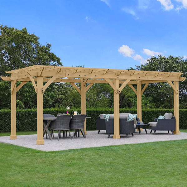 Yardistry Meridian Pergola Natural Cedar 10 ft×22 ft