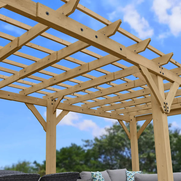 Yardistry Meridian Pergola Natural Cedar 10 ft×22 ft