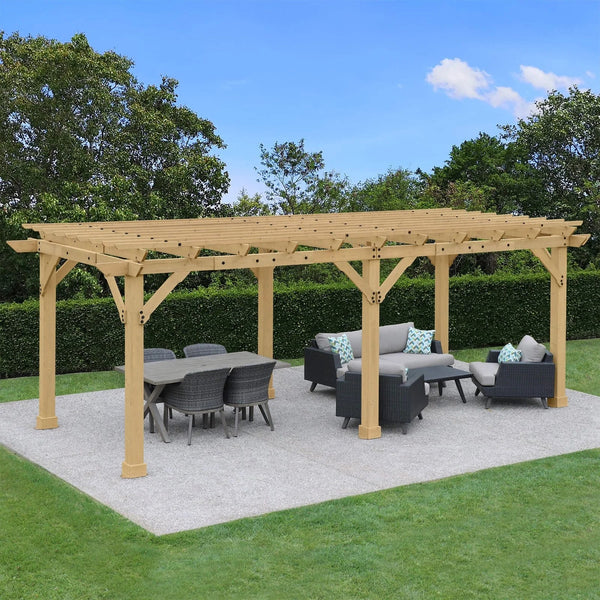 Yardistry Meridian Pergola Natural Cedar 10 ft×22 ft