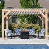 Yardistry Structures 10×12 Ft Cedar Wood Louvered Pergola, Natural Cedar