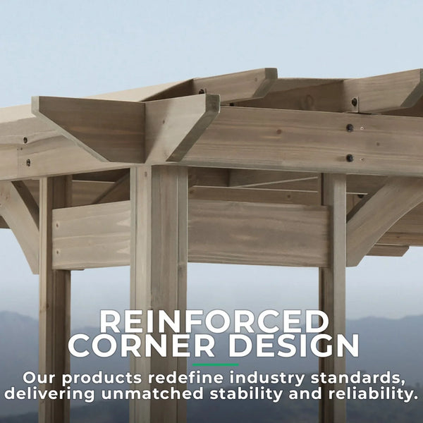 Yardistry Structures 10×14 Madison Cedar Pergola Timber Gray