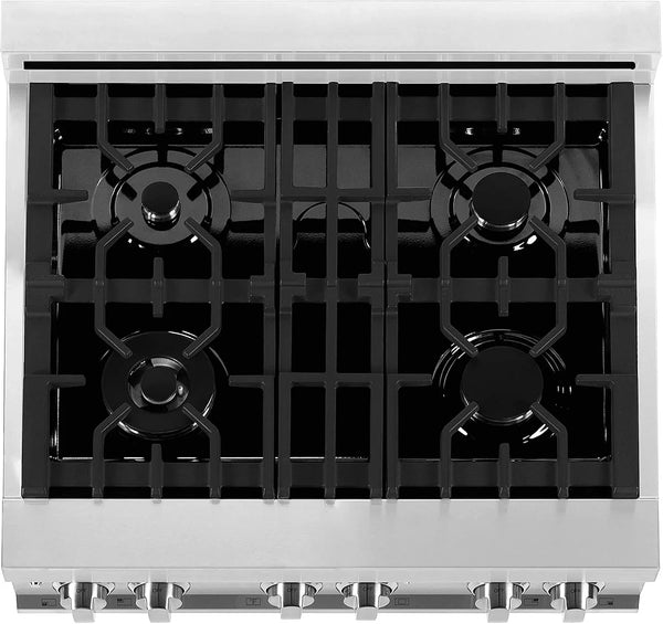 ZLINE 30-Inch Legacy Dual Fuel Range with Gas Cooktop & Electric Convection Oven, Stainless Steel (RA30)