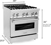 ZLINE 30-Inch Legacy Dual Fuel Range with Gas Cooktop & Electric Convection Oven, Stainless Steel (RA30)