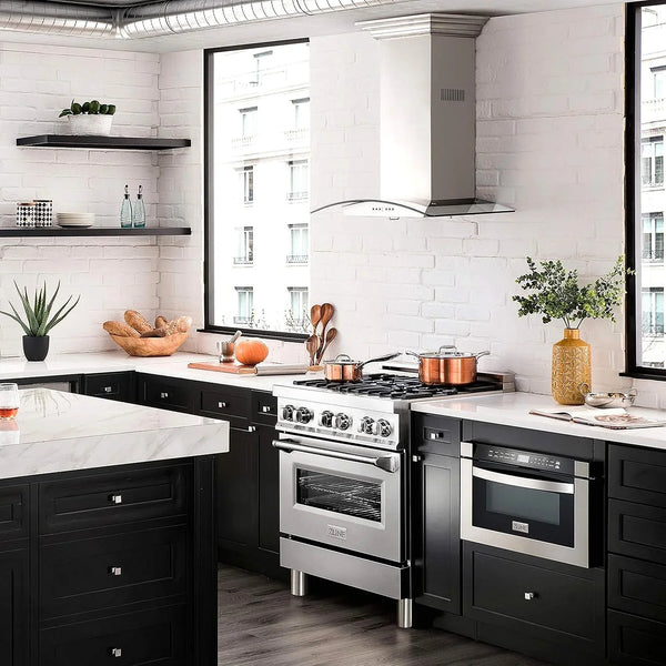 ZLINE 30-Inch Legacy Dual Fuel Range with Gas Cooktop & Electric Convection Oven, Stainless Steel (RA30)