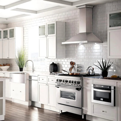 ZLINE 36 in. 4.6 cu. ft. Legacy Dual Fuel Range with 6 Burner Gas Cooktop and Electric Convection Oven in Stainless Steel (RA36)