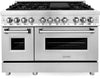 ZLINE 48-Inch Legacy Series Dual Fuel Range with 7 Burner Gas Cooktop and Electric Convection Oven, Stainless Steel (RA48)