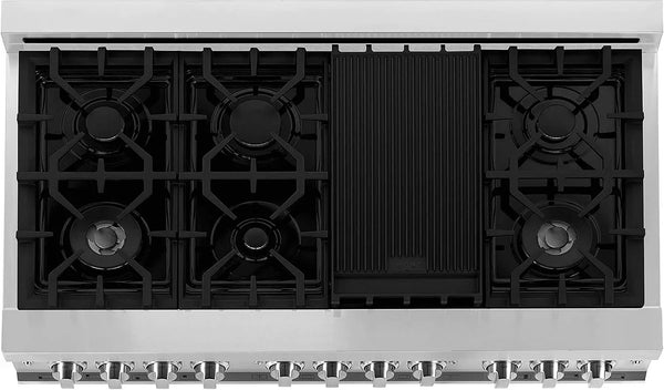 ZLINE 48-Inch Legacy Series Dual Fuel Range with 7 Burner Gas Cooktop and Electric Convection Oven, Stainless Steel (RA48)