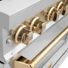 ZLINE Autograph Edition 36 Inch 4.6 Cu. Ft. Dual Fuel Range with Gold Accents, RAZ-36-G