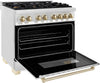 ZLINE Autograph Edition 36 Inch 4.6 Cu. Ft. Dual Fuel Range with Gold Accents, RAZ-36-G