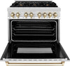 ZLINE Autograph Edition 36 Inch 4.6 Cu. Ft. Dual Fuel Range with Gold Accents, RAZ-36-G