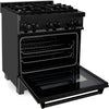 ZLINE Legacy 30-inch 4.0 Cu. Ft. Dual Fuel Range with Brass Burners, Black Stainless Steel (RAB-BR-30)