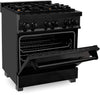 ZLINE Legacy 30-inch 4.0 Cu. Ft. Dual Fuel Range with Brass Burners, Black Stainless Steel (RAB-BR-30)