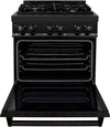ZLINE Legacy 30-inch 4.0 Cu. Ft. Dual Fuel Range with Brass Burners, Black Stainless Steel (RAB-BR-30)