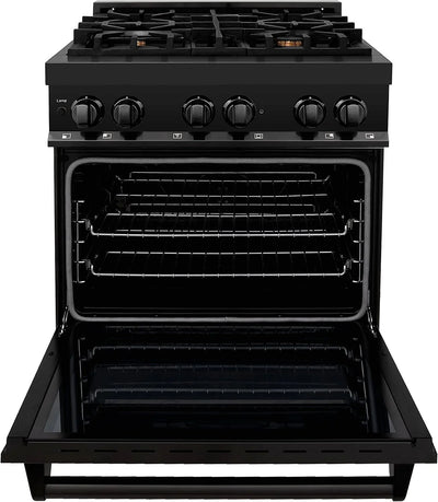 ZLINE Legacy 30-inch 4.0 Cu. Ft. Dual Fuel Range with Brass Burners, Black Stainless Steel (RAB-BR-30)