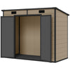 Outsunny 8′ x 4′ Outdoor Storage Shed Light Brown Resin