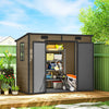 Outsunny 8′ x 4′ Outdoor Storage Shed Light Brown Resin