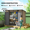 Outsunny 8′ x 4′ Outdoor Storage Shed Light Brown Resin