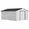 Outsunny Outdoor Storage Shed White 11′ x 13′ Galvanized Steel