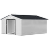 Outsunny Outdoor Storage Shed White 11′ x 13′ Galvanized Steel