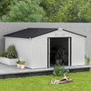 Outsunny Outdoor Storage Shed White 11′ x 13′ Galvanized Steel