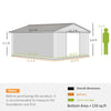 Outsunny Outdoor Storage Shed White 11′ x 13′ Galvanized Steel