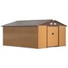 Outsunny Outdoor Storage Shed Yellow 11′ x 13′ Galvanized Steel