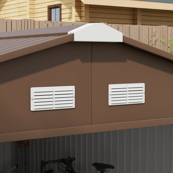 Outsunny Outdoor Storage Shed Yellow 11′ x 13′ Galvanized Steel