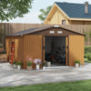 Outsunny Outdoor Storage Shed Yellow 11′ x 13′ Galvanized Steel