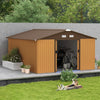 Outsunny Outdoor Storage Shed Yellow 11′ x 13′ Galvanized Steel
