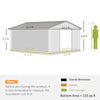 Outsunny Outdoor Storage Shed Yellow 11′ x 13′ Galvanized Steel