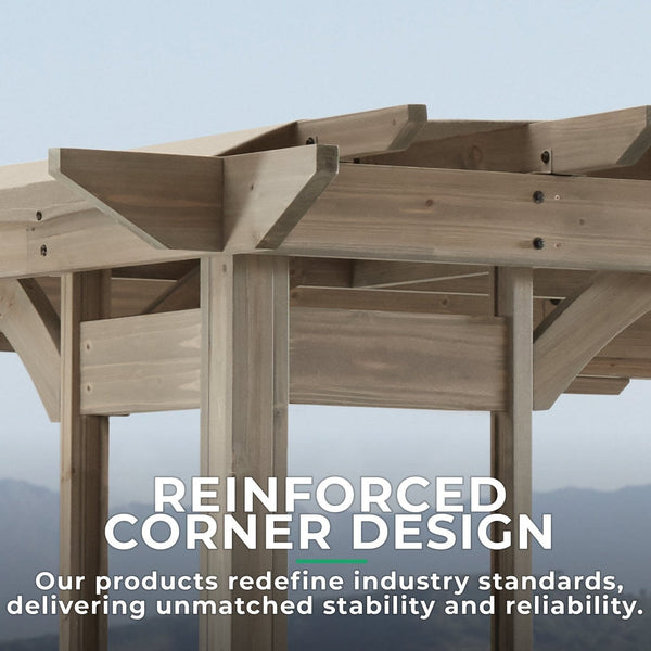 Yardistry Structures 10×14 Madison Cedar Pergola Timber Gray